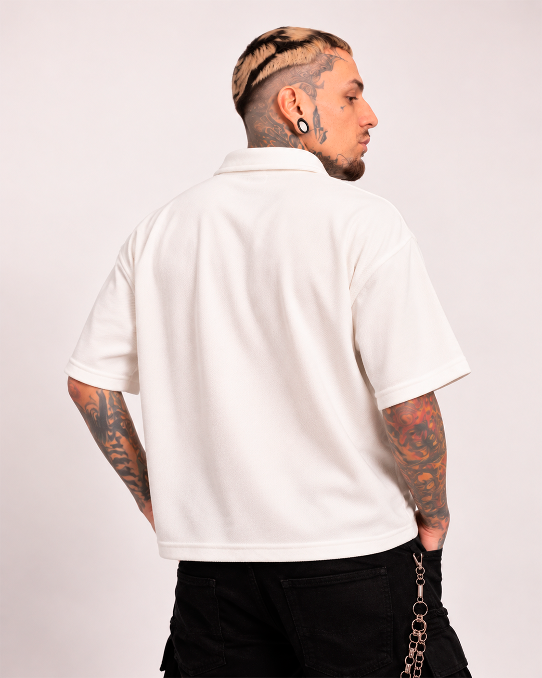 Camiseta Tipo Polo Boxi Fit Blanco
