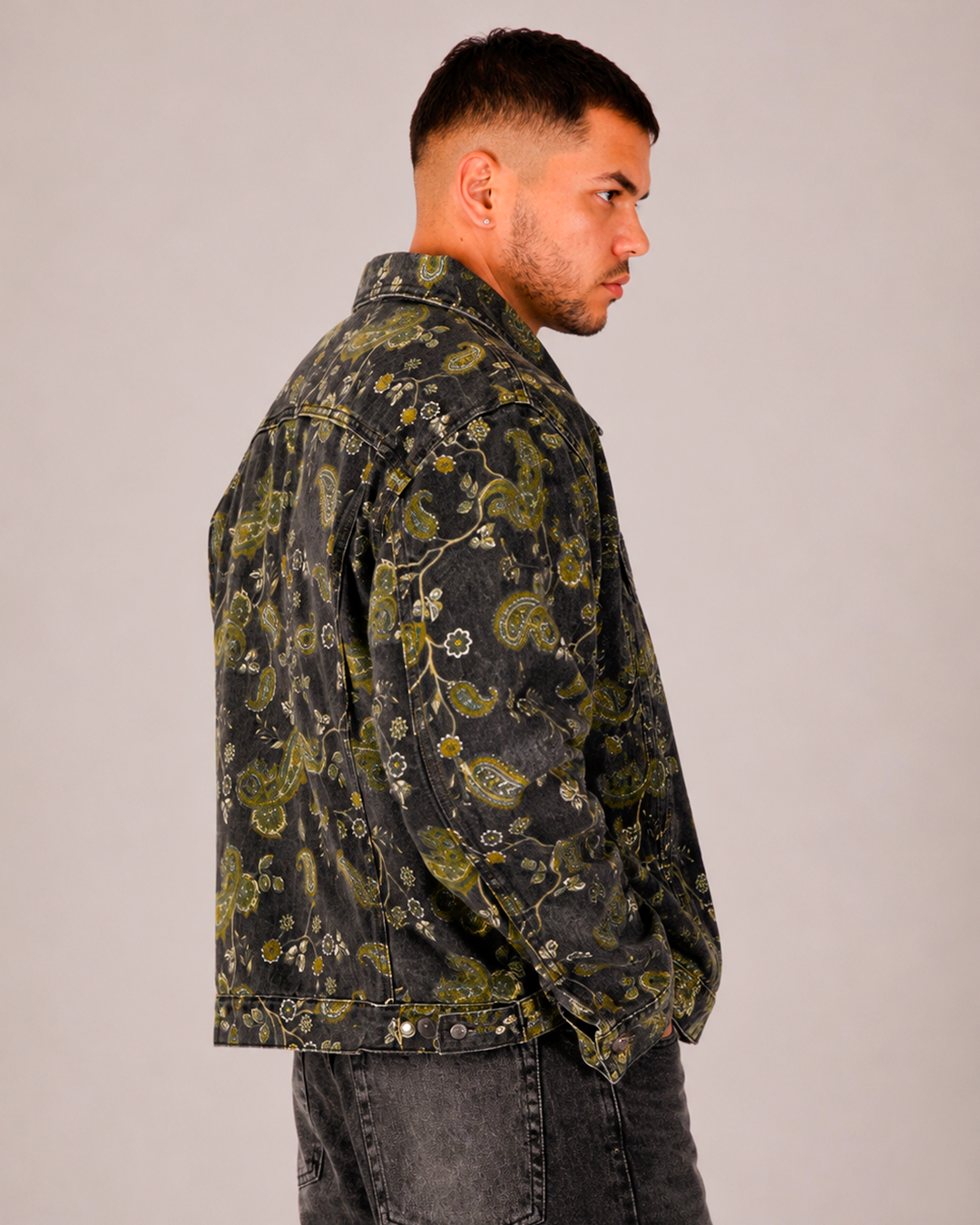 Chaqueta Jean Verde Print