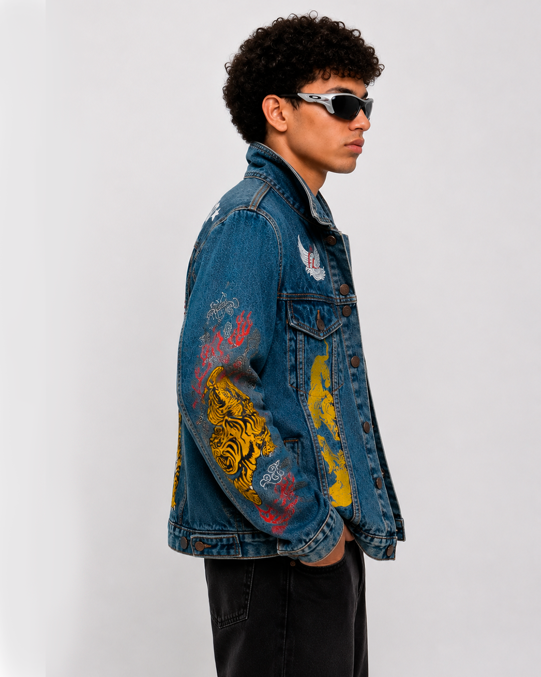 Chaqueta Jean Azul Estampada