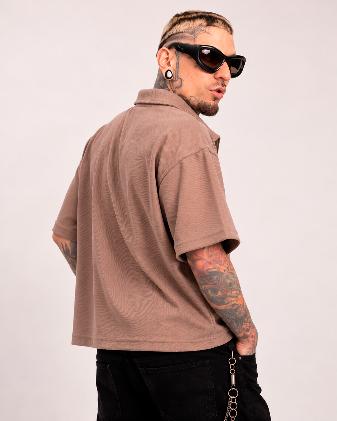 Camiseta Tipo Polo Boxi Fit Cafe