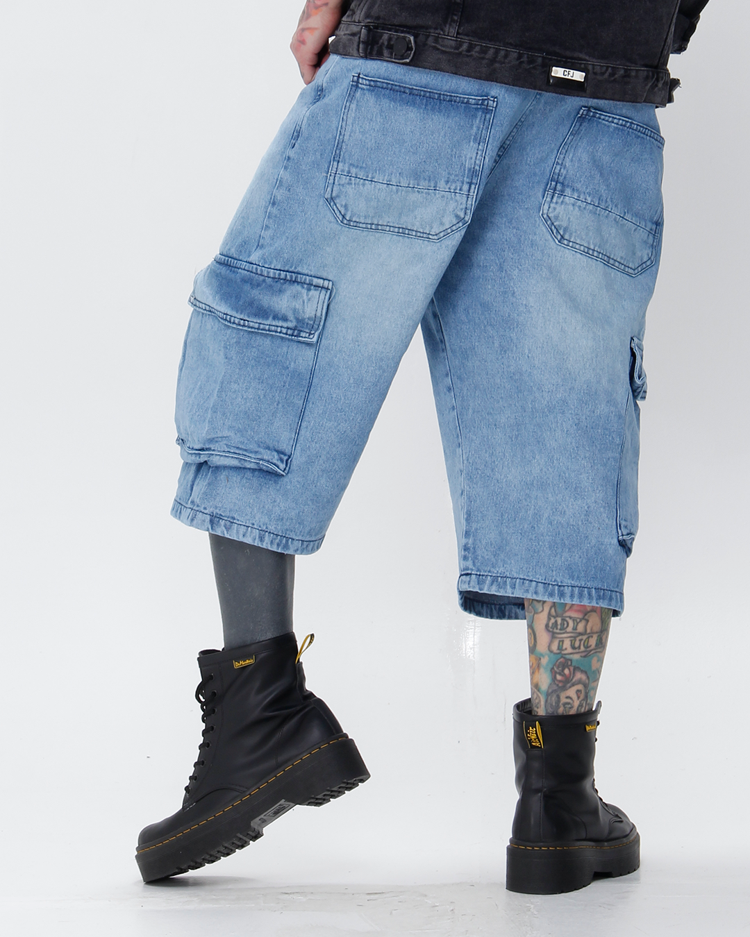 Bermuda Jorts Tipo Cargo Azul Hielo