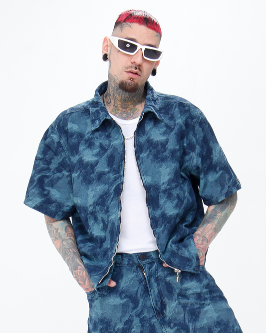 Camisa Boxi Fit Azul Stone