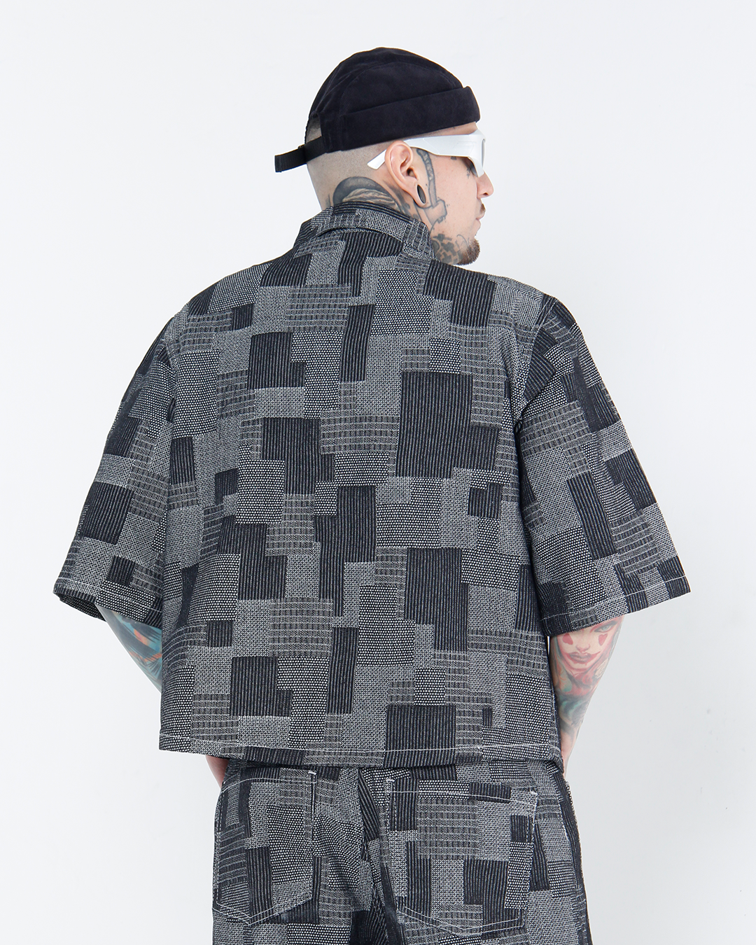 Camisa Boxi Fit Chess Gris