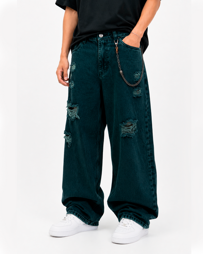 Pantalon Bagyy Verde Petroleo