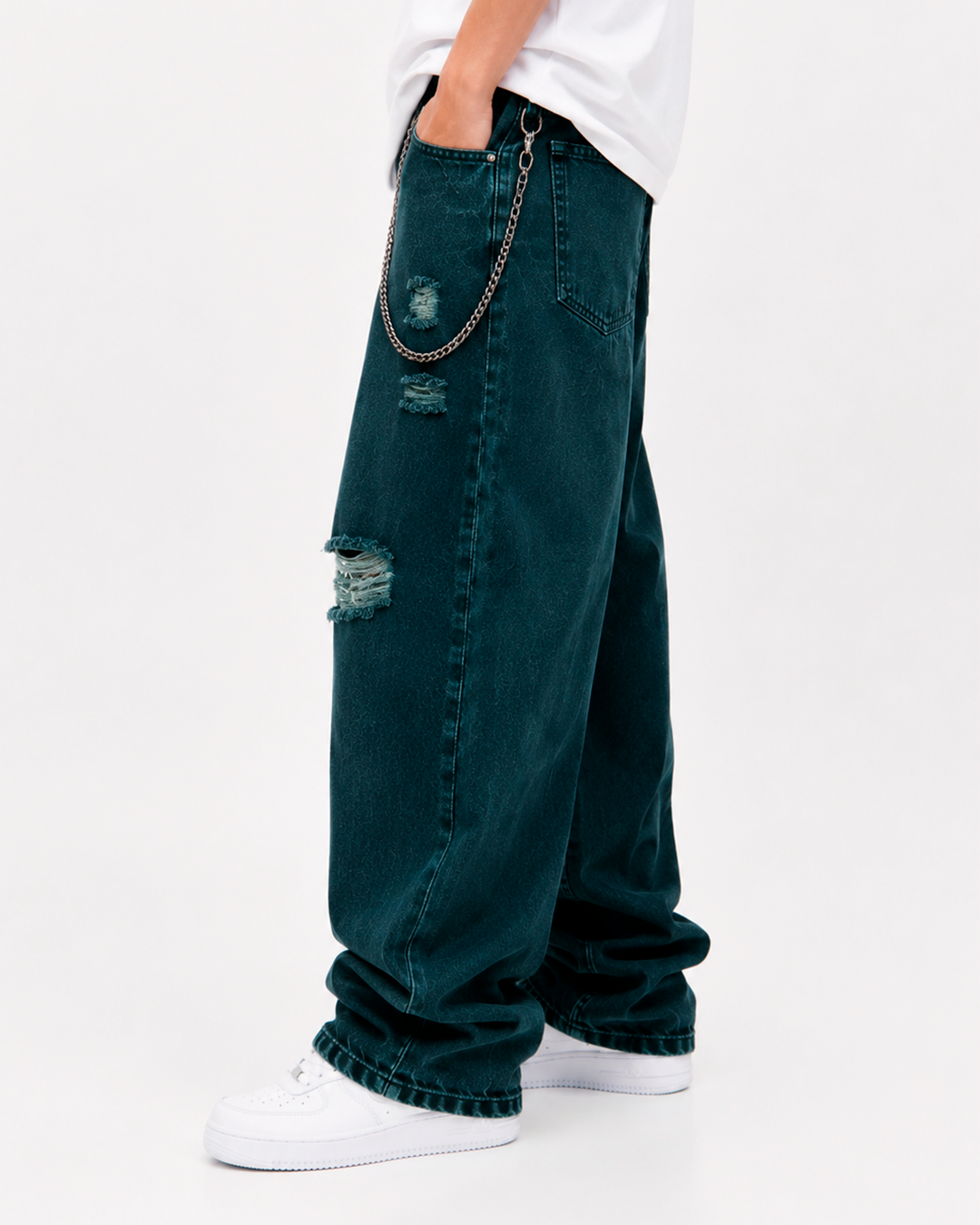 Pantalon Bagyy Verde Petroleo