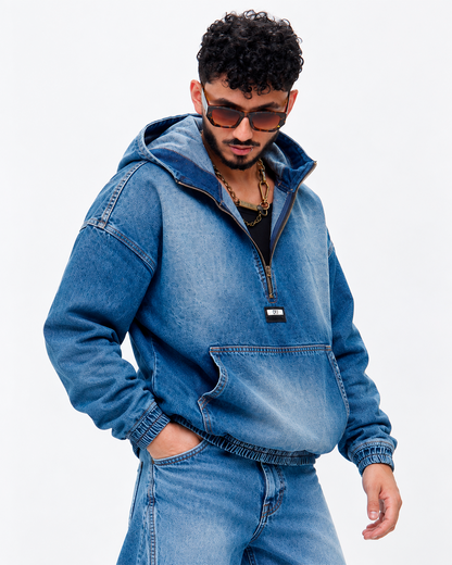 Hoodie Denim Stone Oscuro