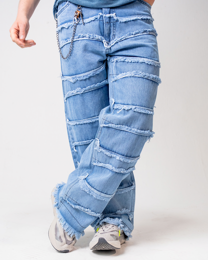 Pantalón Baggy Rasgado Azul