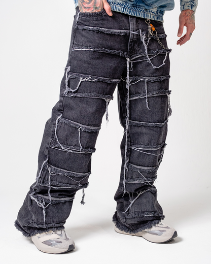 Pantalón Baggy Rasgado Gris