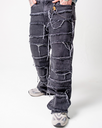 Pantalón Baggy Rasgado Gris