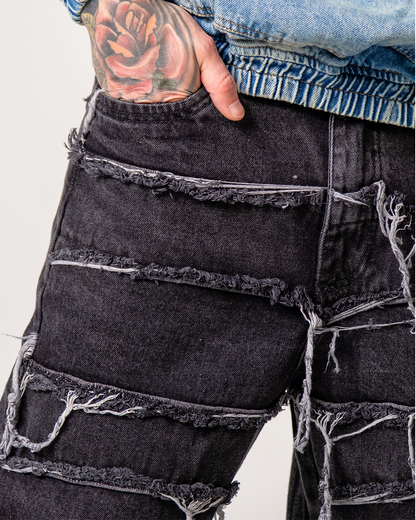 Pantalón Baggy Rasgado Gris