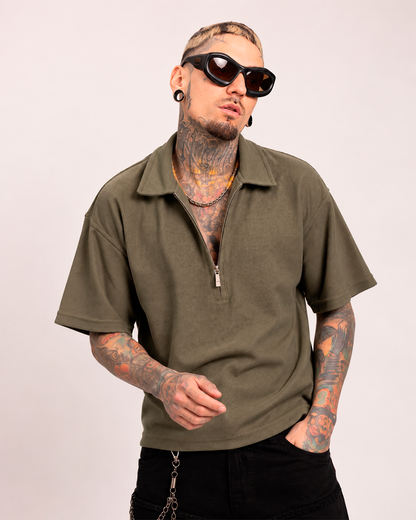 Camiseta Tipo Polo Boxi Fit Verde