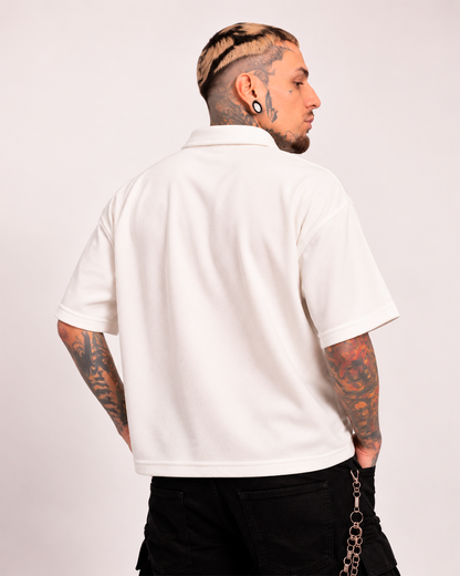 Camiseta Tipo Polo Boxi Fit Blanco