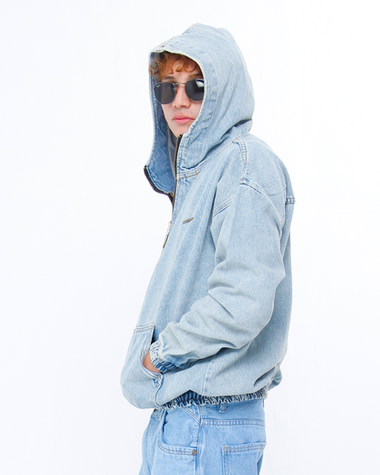 Hoodie Denim Azul Hielo