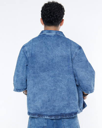 Camisa Boxi Fit Azul Medio