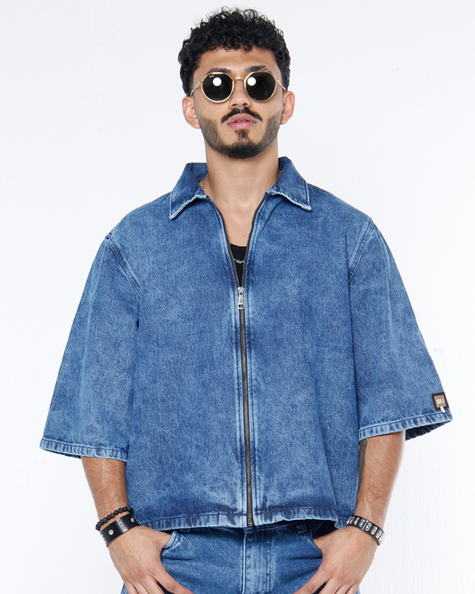 Camisa Boxi Fit Azul Medio