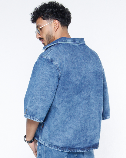 Camisa Boxi Fit Azul Medio