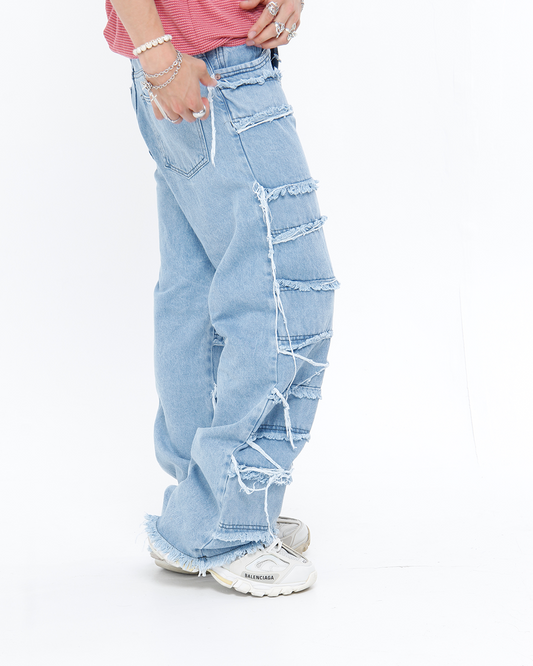 Baggy Rasgado Azul hielo