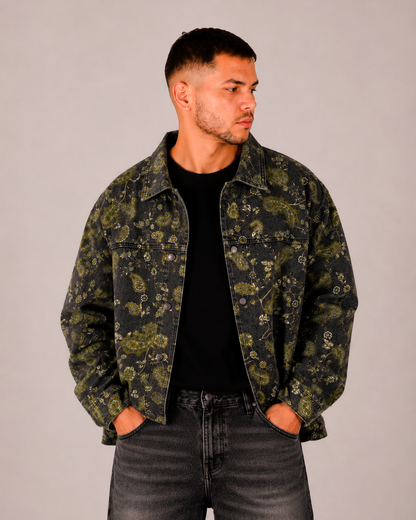 Chaqueta Jean Verde Print