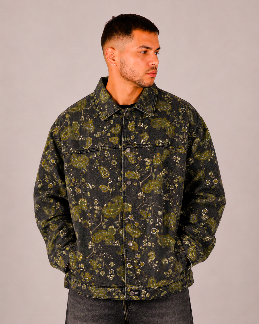 Chaqueta Jean Verde Print