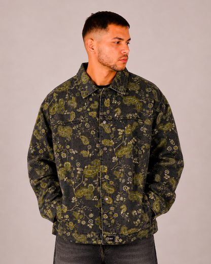Chaqueta Jean Verde Print