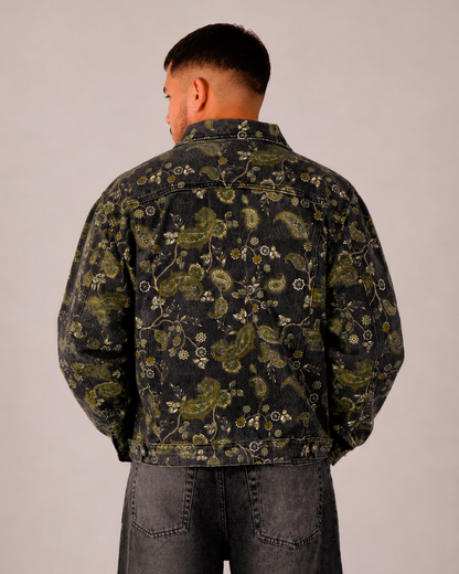 Chaqueta Jean Verde Print