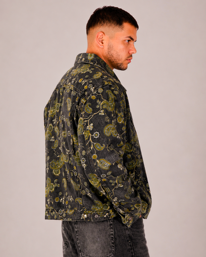 Chaqueta Jean Verde Print