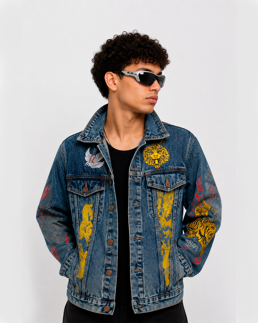 Chaqueta Jean Azul Estampada