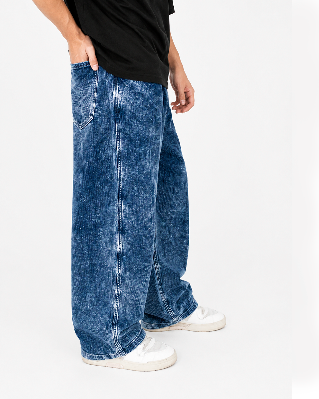 Baggy Acid Wash Azul – Panna Texturizado