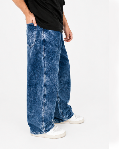 Baggy Acid Wash Azul – Panna Texturizado