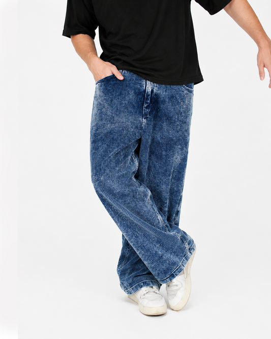 Baggy Acid Wash Azul – Panna Texturizado