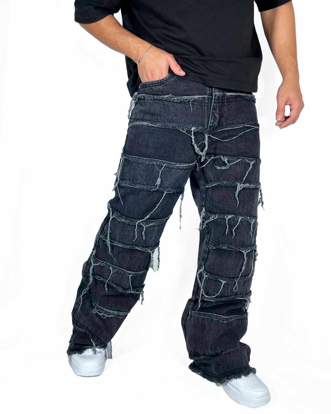 Baggy Rasgado Gris