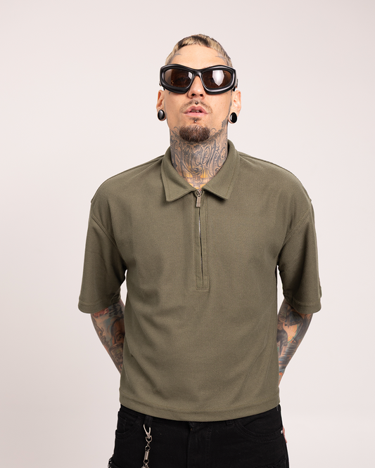 Camiseta Tipo Polo Boxi Fit Verde