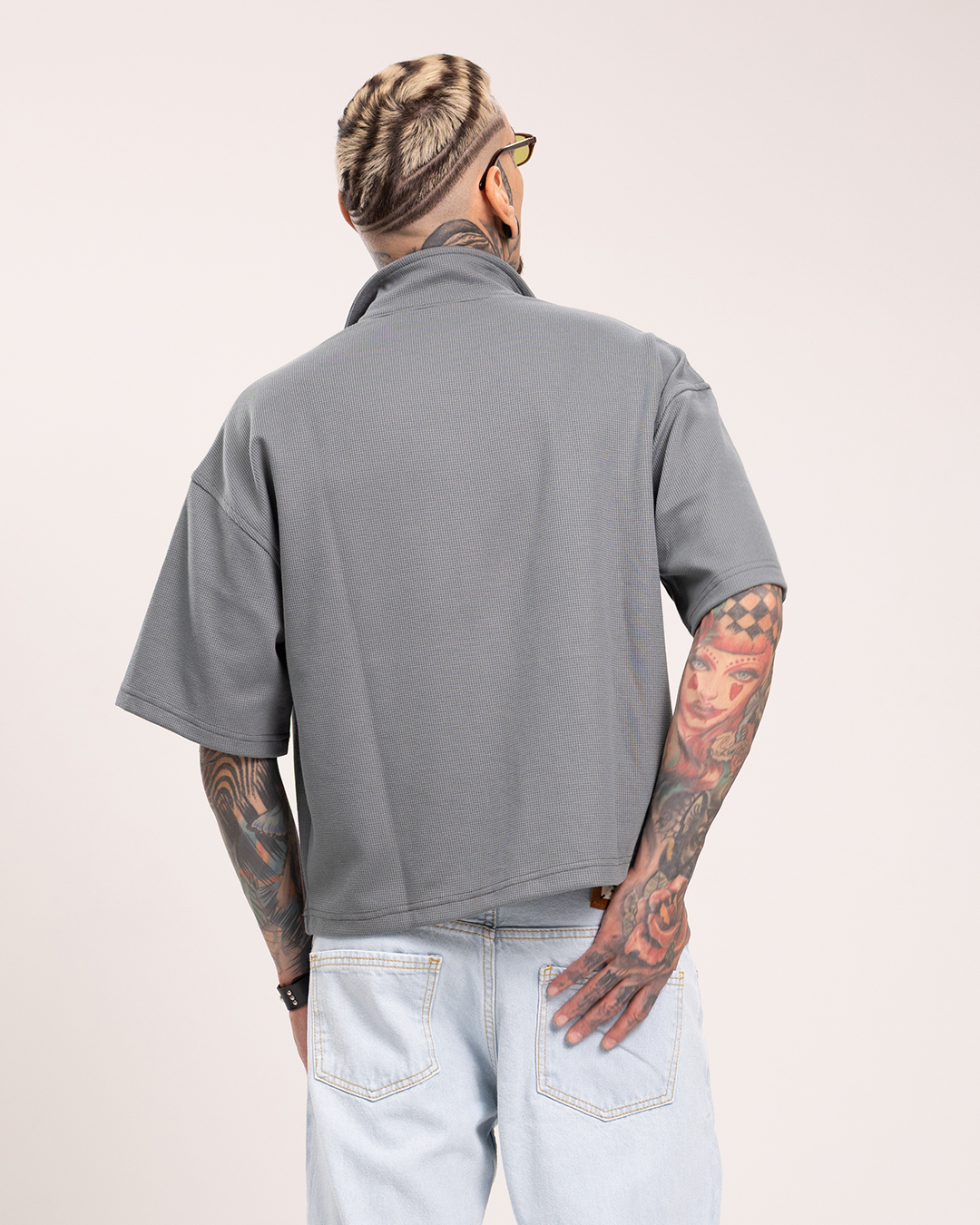 Camiseta Tipo Polo Boxi Fit Gris