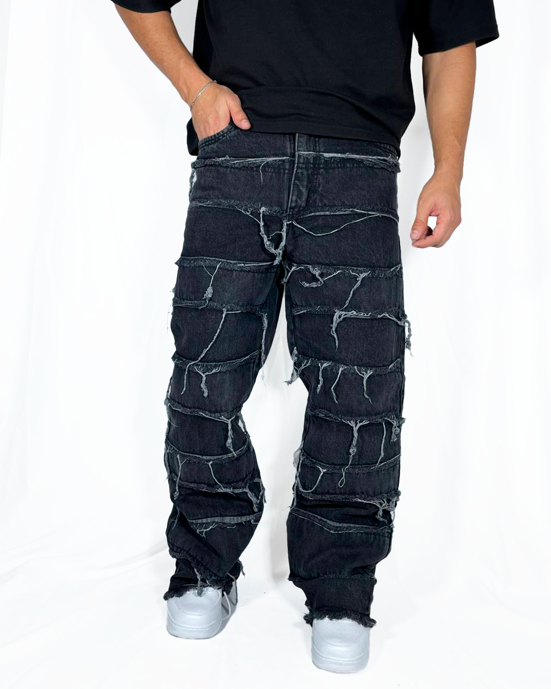Baggy Rasgado Gris