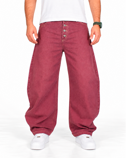Jean Baggy Hombre Vinotinto Wide Leg