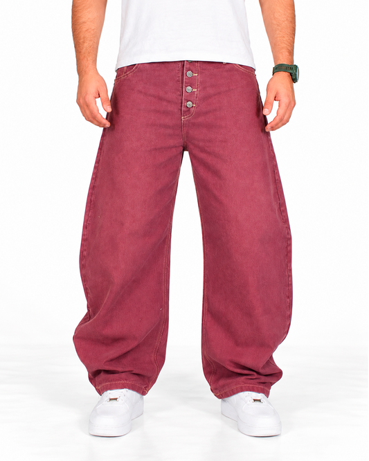 Jean Baggy Hombre Vinotinto Wide Leg