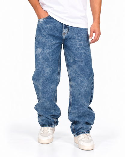 Jean Baggy Hombre Azul MedioCon Textura
