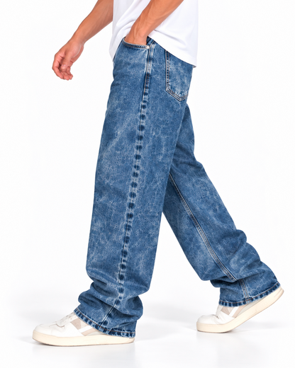 Jean Baggy Hombre Azul MedioCon Textura