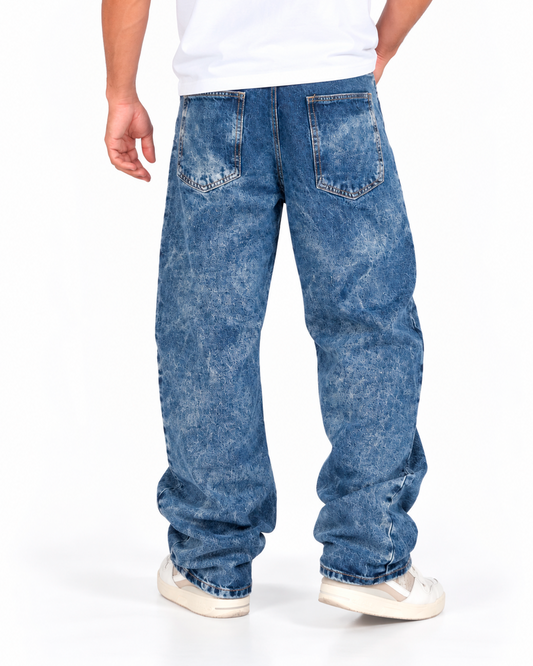 Jean Baggy Hombre Azul MedioCon Textura