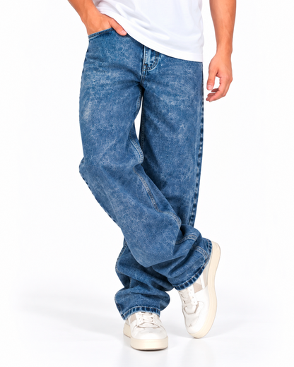 Jean Baggy Hombre Azul MedioCon Textura