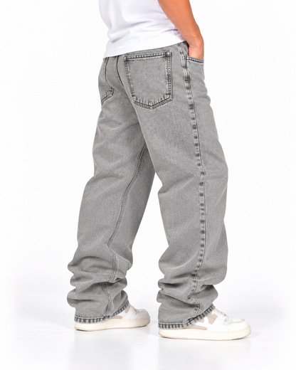 Jean Baggy Hombre Gris Claro Lavado