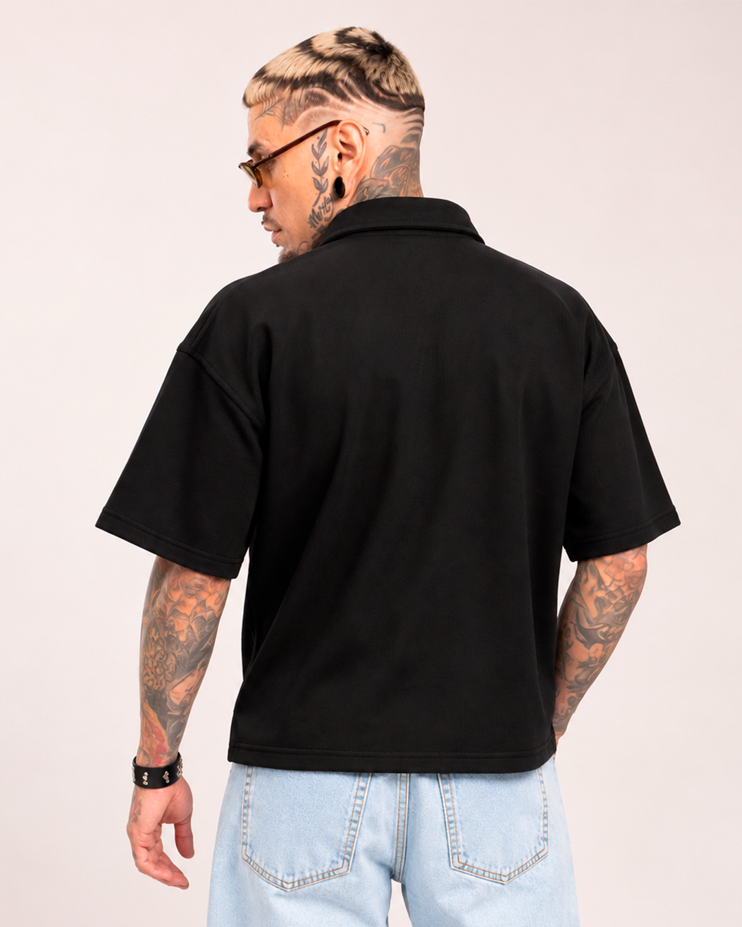 Camiseta Tipo Polo Boxi Fit Negro