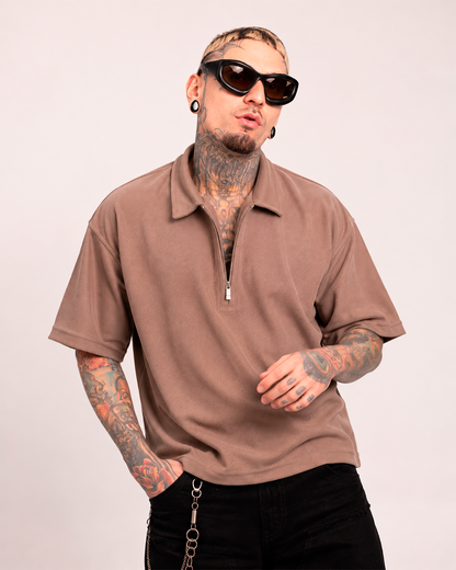 Camiseta Tipo Polo Boxi Fit Cafe