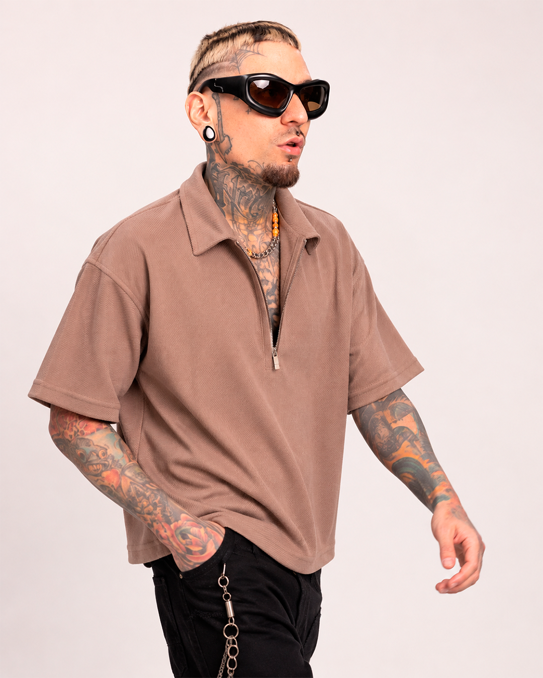 Camiseta Tipo Polo Boxi Fit Cafe