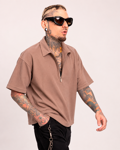 Camiseta Tipo Polo Boxi Fit Cafe