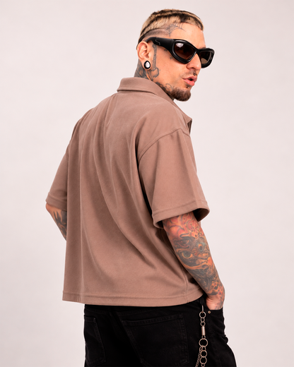 Camiseta Tipo Polo Boxi Fit Cafe
