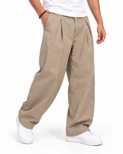 Pantalón Sastre con Pinzas Beige