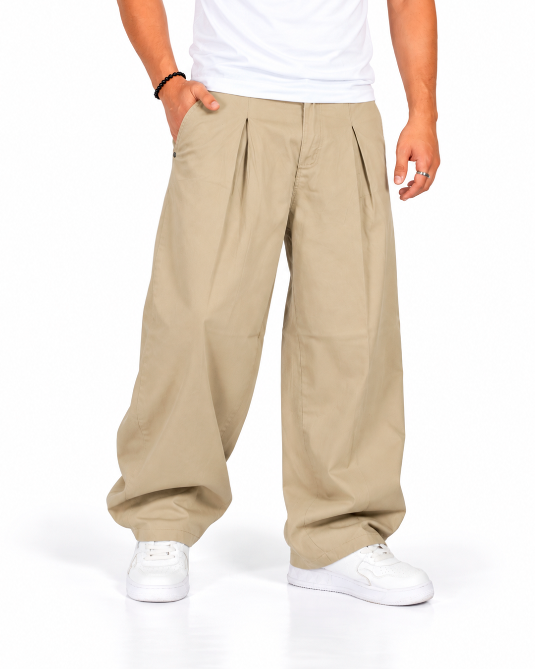 Pantalón Sastre con Pinzas Marfil