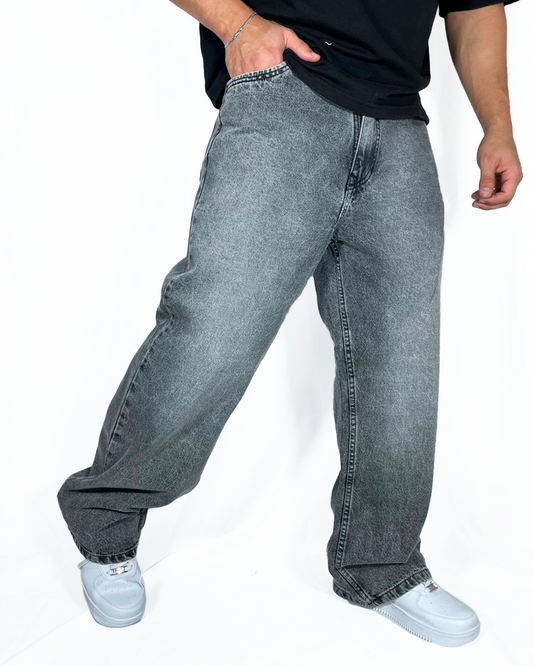 Baggy Regular Gris Claro
