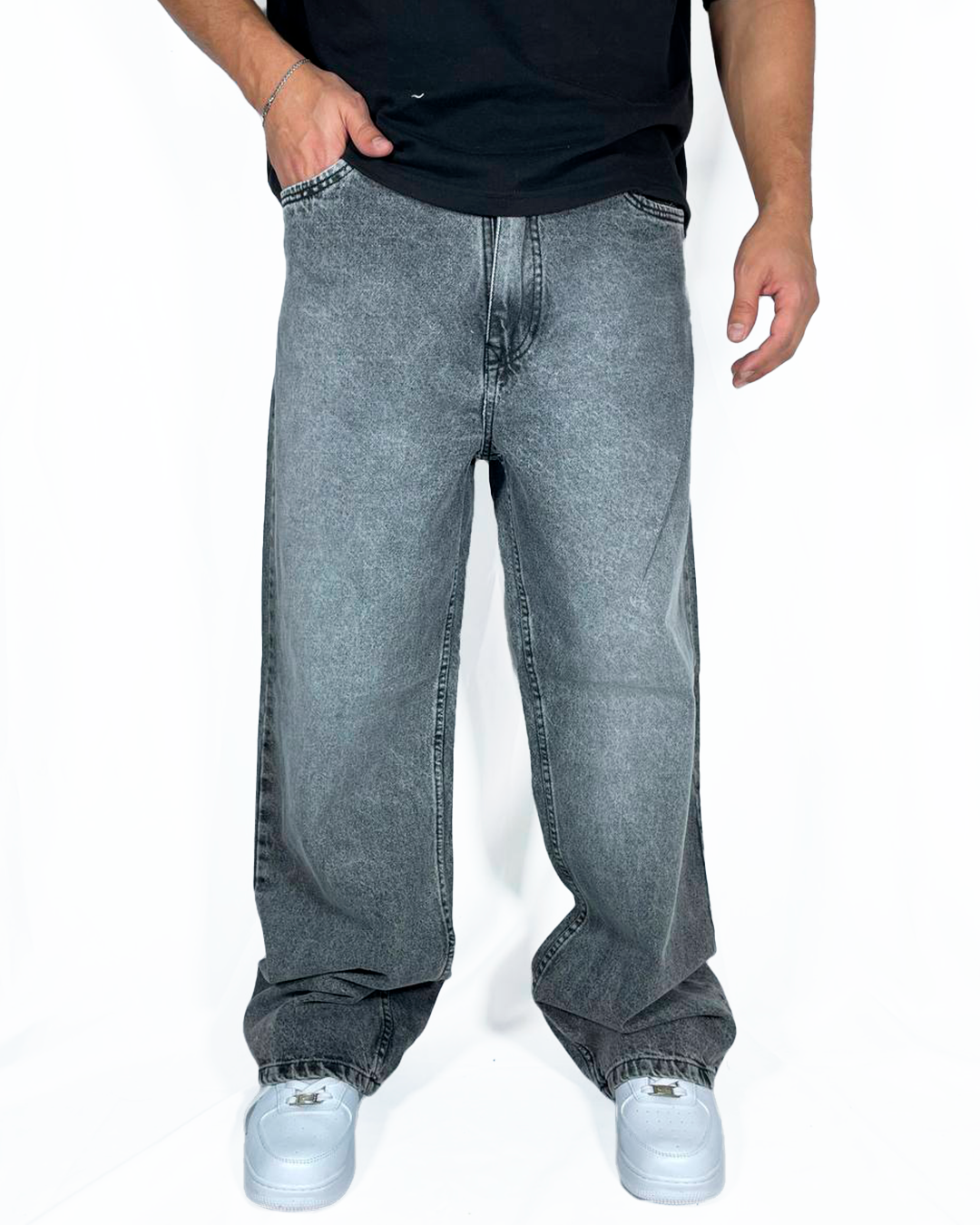 Baggy Regular Gris Claro